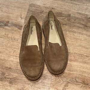 L.L. Bean Women's Tan Suede Slip-On Loafers